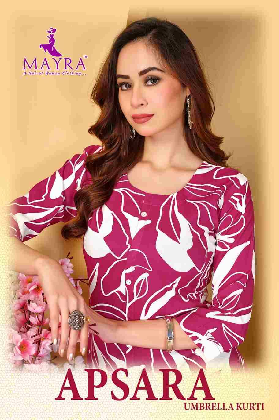 Apsara By Mayra 91268 To 91273 Series Designer Festive Collection Beautiful Stylish Fancy Colorful Party Wear & Occasional Wear Rayon Print Kurtis At Wholesale Price