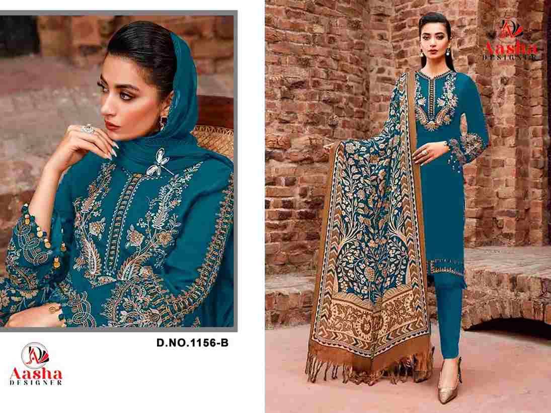 Aasha 1156 Colours By Aasha Designer 1156-A To 1156-C Series Pakistani Suits Beautiful Fancy Colorful Stylish Party Wear & Occasional Wear Heavy Rayon Embroidery Dresses At Wholesale Price