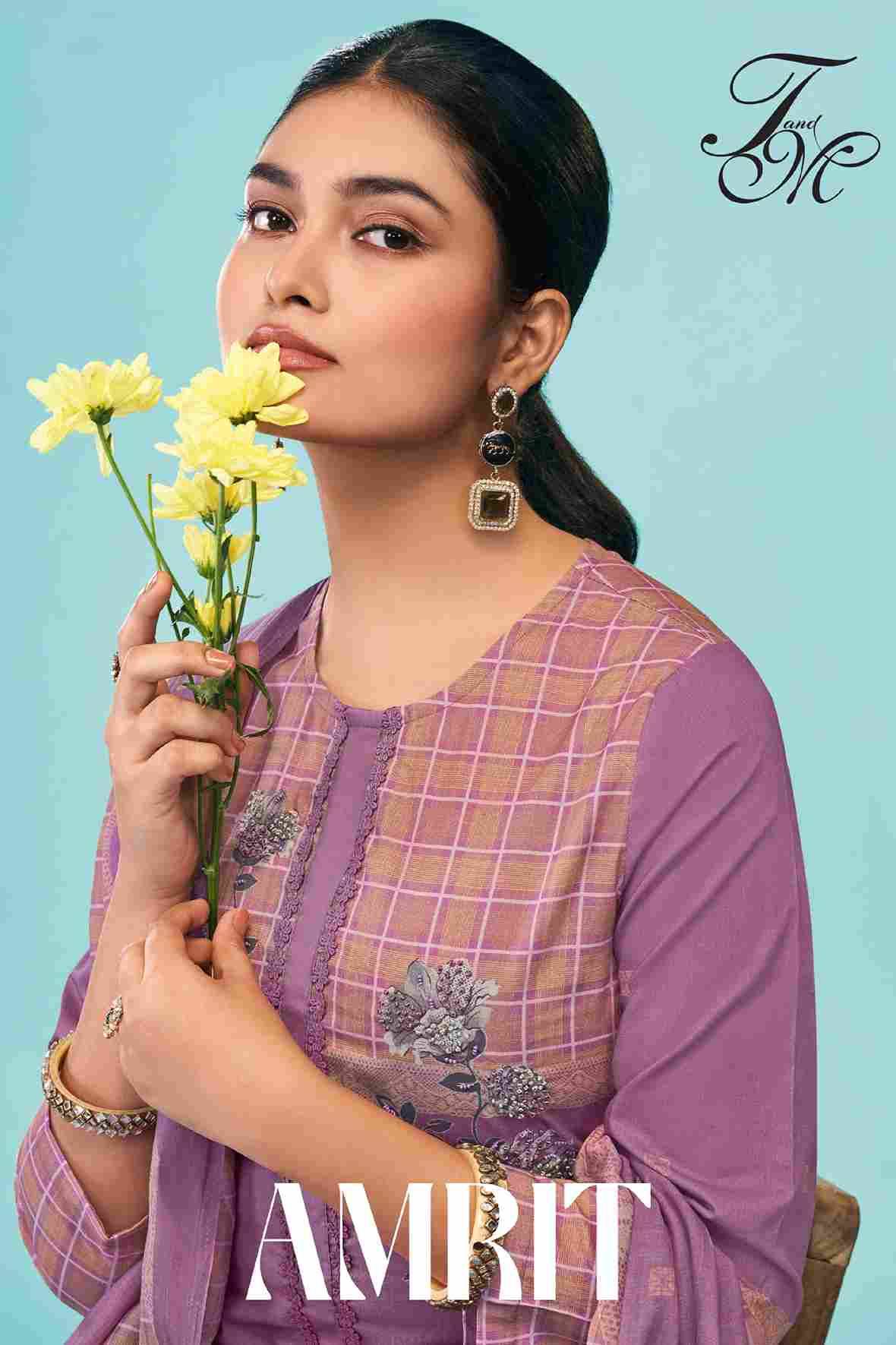 Amrit By T And M Designer Studio Beautiful Festive Suits Colorful Stylish Fancy Casual Wear & Ethnic Wear Pure Cotton Lawn Dresses At Wholesale Price