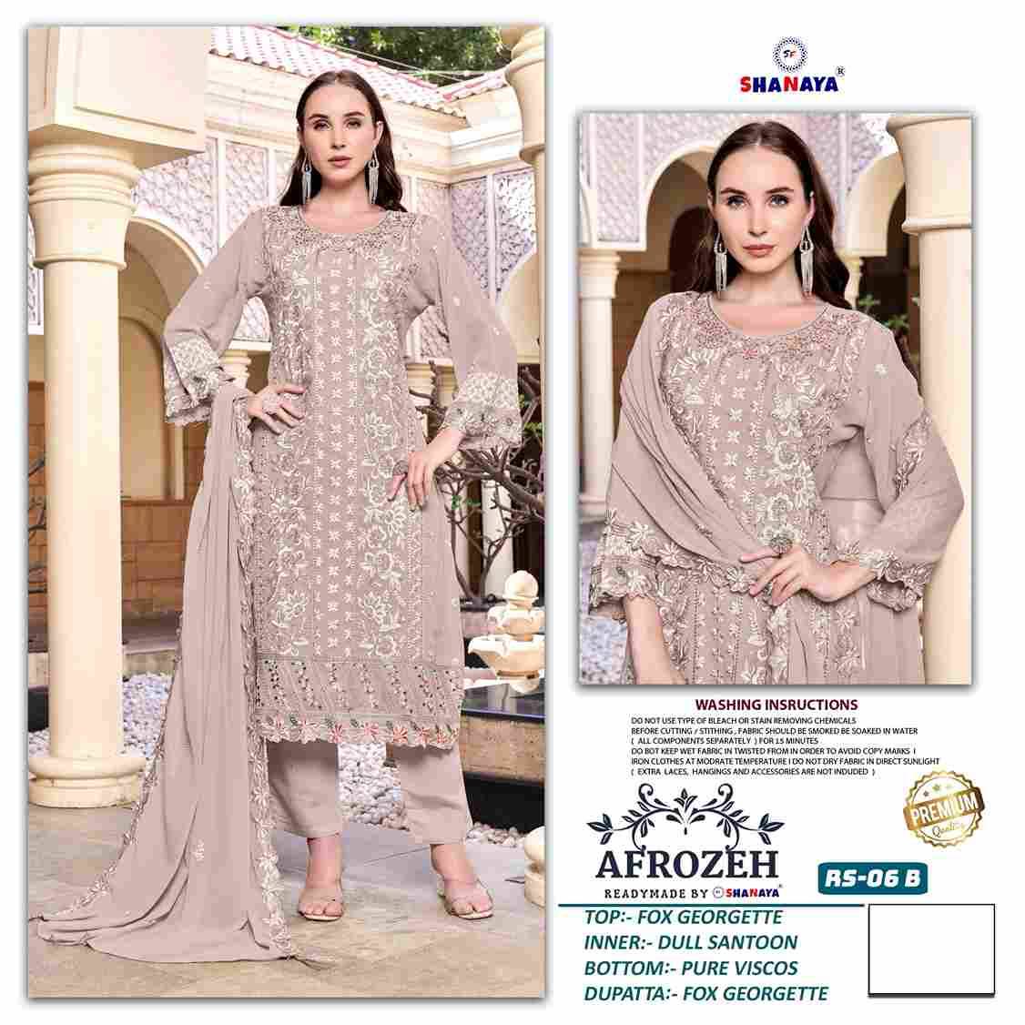 Afrozeh 06 Colours By Shanaya Fashion 06-A To 06-D Series Designer Pakistani Suits Collection Beautiful Stylish Fancy Colorful Party Wear & Occasional Wear Heavy Faux Georgette Dresses At Wholesale Price