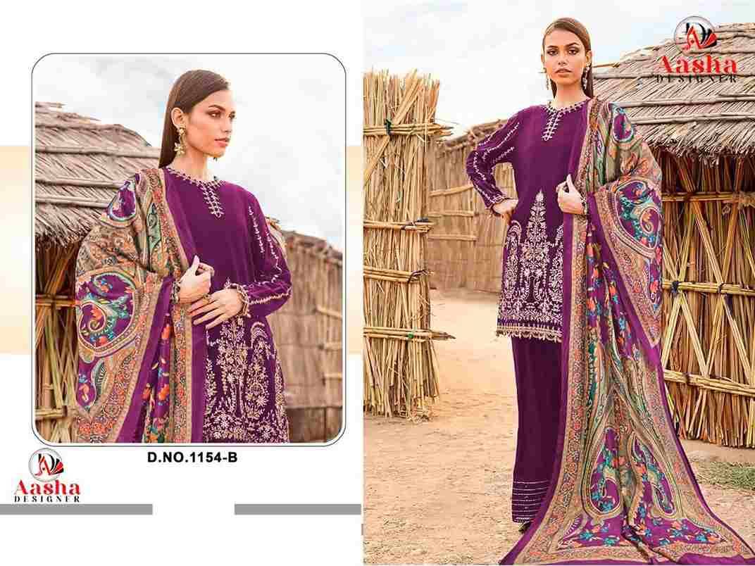 Aasha 1154 Colours By Aasha Designer 1154-A To 1154-D Series Pakistani Suits Beautiful Fancy Colorful Stylish Party Wear & Occasional Wear Heavy Rayon Embroidery Dresses At Wholesale Price