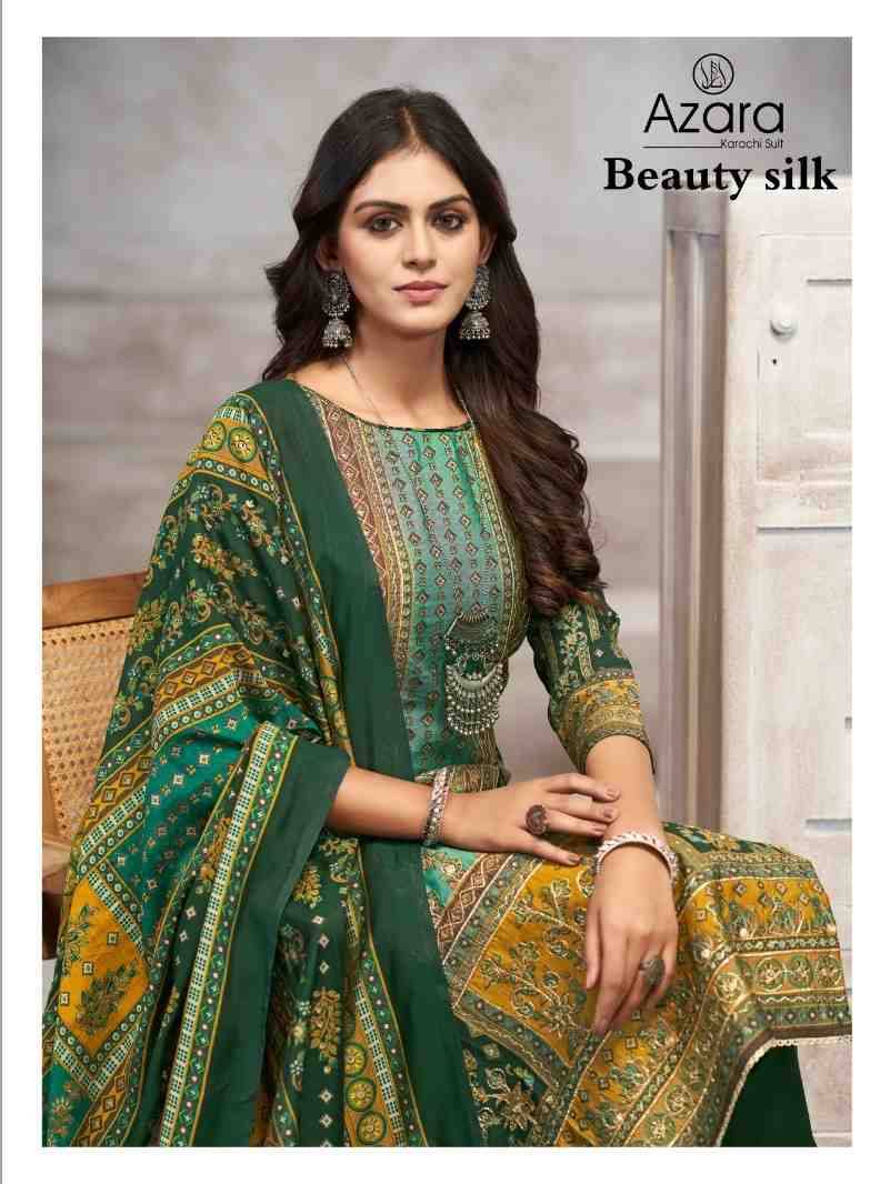 Beauty Silk By Azara 51001 To 51004 Series Beautiful Festive Suits Stylish Fancy Colorful Casual Wear & Ethnic Wear Muslin Print Dresses At Wholesale Price