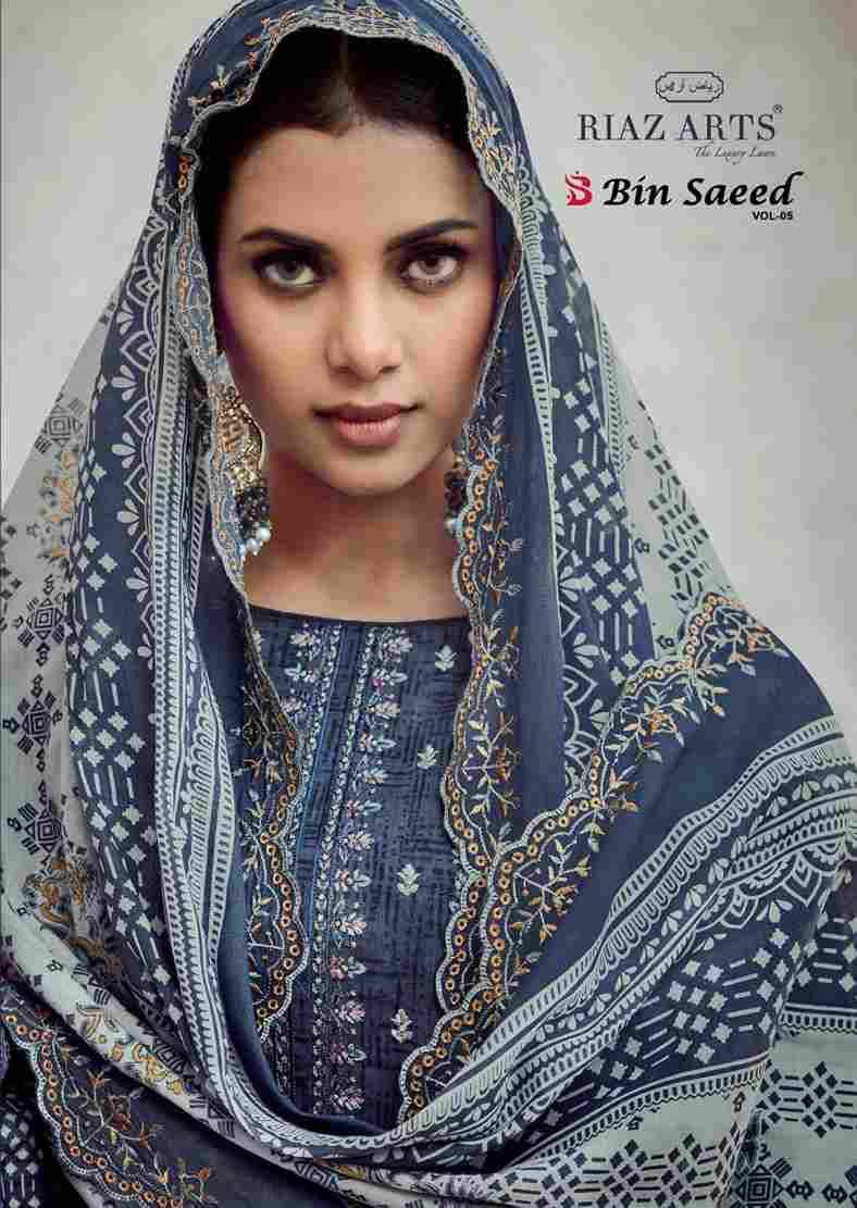 Bin Saeed Vol-5 By Riaz Arts 5001 To 5006 Series Beautiful Festive Suits Stylish Fancy Colorful Casual Wear & Ethnic Wear Pure Lawn Cotton Print Dresses At Wholesale Price
