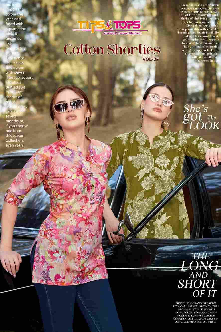 Cotton Shorties Vol-7 By Tips And Tops 1001 To 1008 Series Designer Stylish Fancy Colorful Beautiful Party Wear & Ethnic Wear Collection Premium Cotton Tops At Wholesale Price