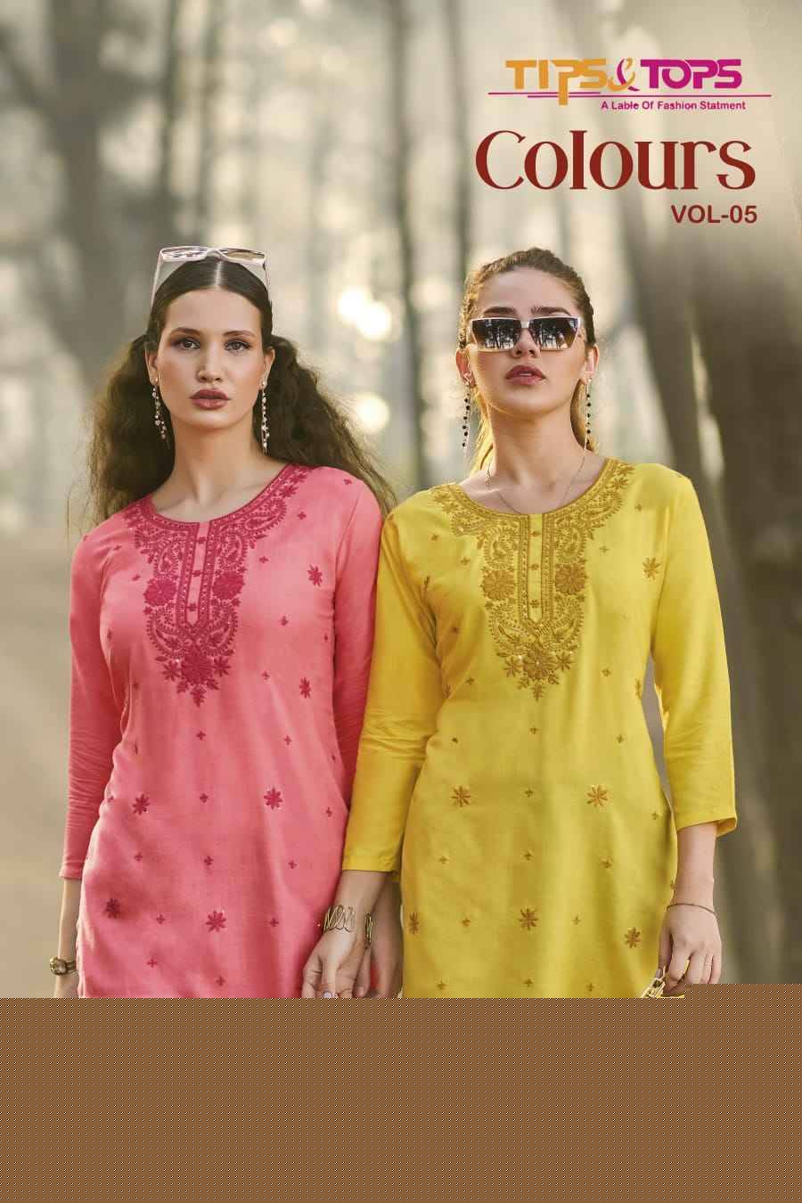 Colours Vol-5 By Tips And Tops 1001 To 1006 Series Designer Stylish Fancy Colorful Beautiful Party Wear & Ethnic Wear Collection Heavy Rayon Slub Tops At Wholesale Price