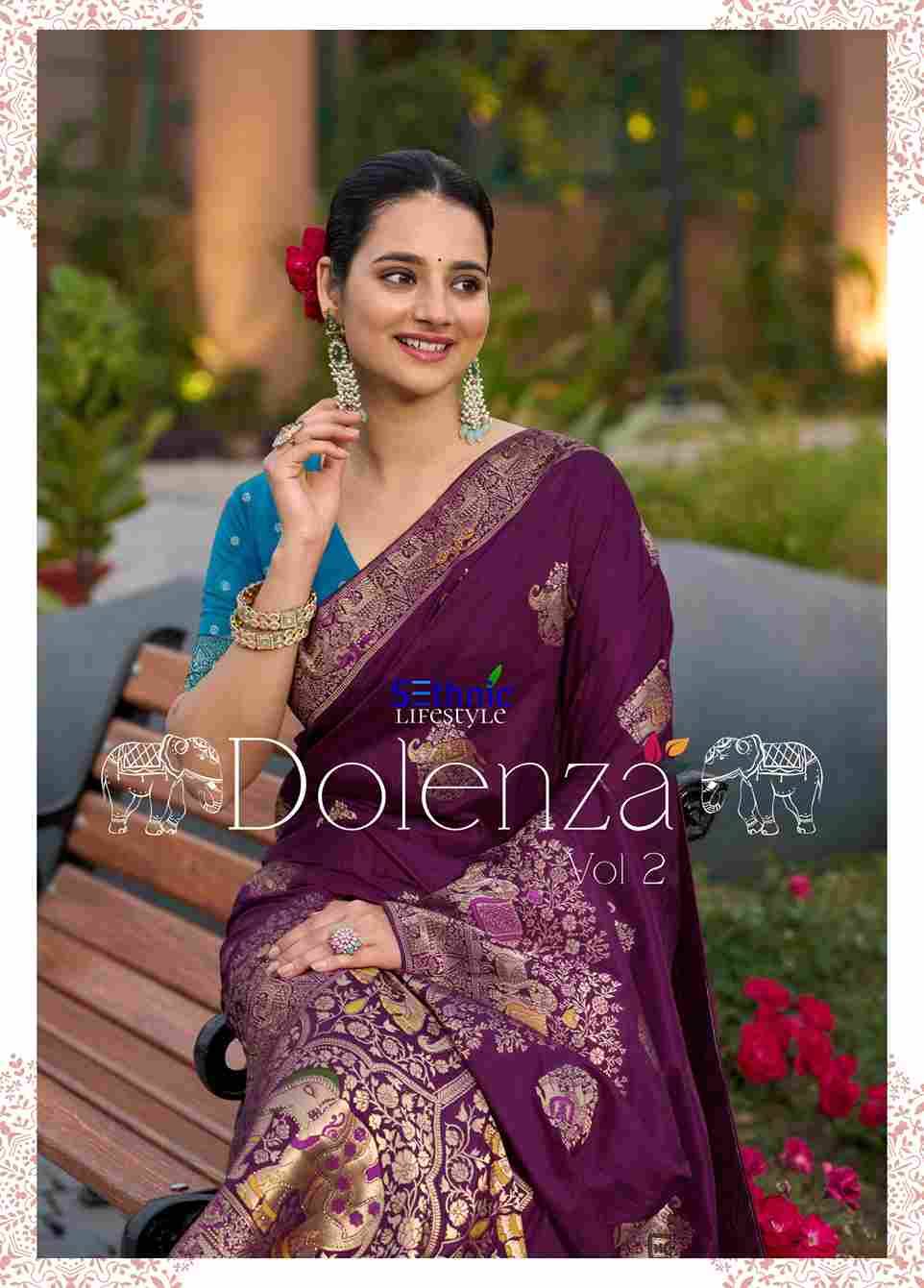 Dolenza Vol-2 By Sethnic 77006 To 77010 Series Indian Traditional Wear Collection Beautiful Stylish Fancy Colorful Party Wear & Occasional Wear Dola Silk Sarees At Wholesale Price