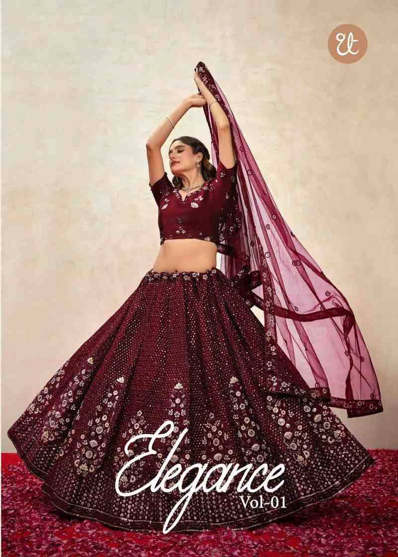 Elegance Vol-1 By Thread Thrill 1003-A To 1003-E Series Designer Beautiful Wedding Bridal Collection Occasional Wear & Party Wear Silk Lehengas At Wholesale Price