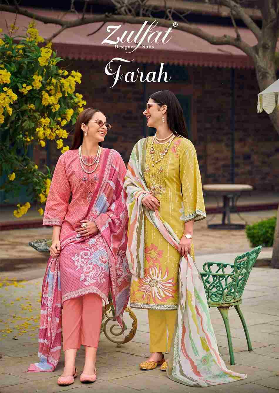 Farah By Zulfat 642-001 To 642-006 Series Beautiful Festive Suits Colorful Stylish Fancy Casual Wear & Ethnic Wear Pure Cotton Print Dresses At Wholesale Price