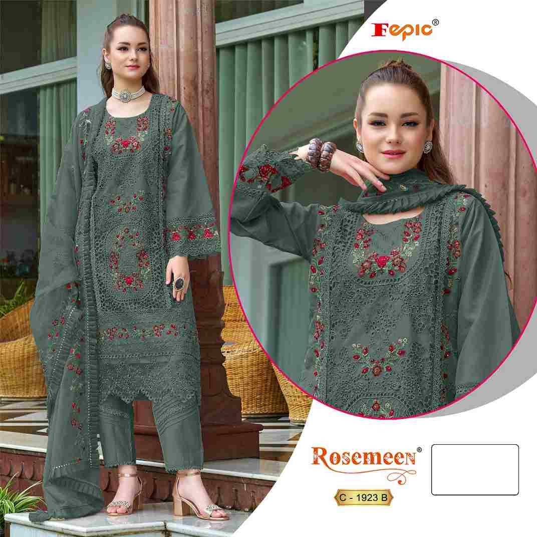 Fepic 1923 Colours By Fepic 1923-A To 1923-C Series Beautiful Pakistani Suits Colorful Stylish Fancy Casual Wear & Ethnic Wear Organza Embroidered Dresses At Wholesale Price