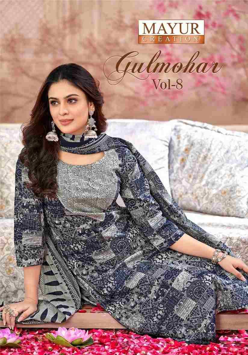 Gulmohar Vol-8 By Mayur Creation 8001 To 8010 Series Beautiful Festive Suits Colorful Stylish Fancy Casual Wear & Ethnic Wear Pure Cotton Print Dresses At Wholesale Price