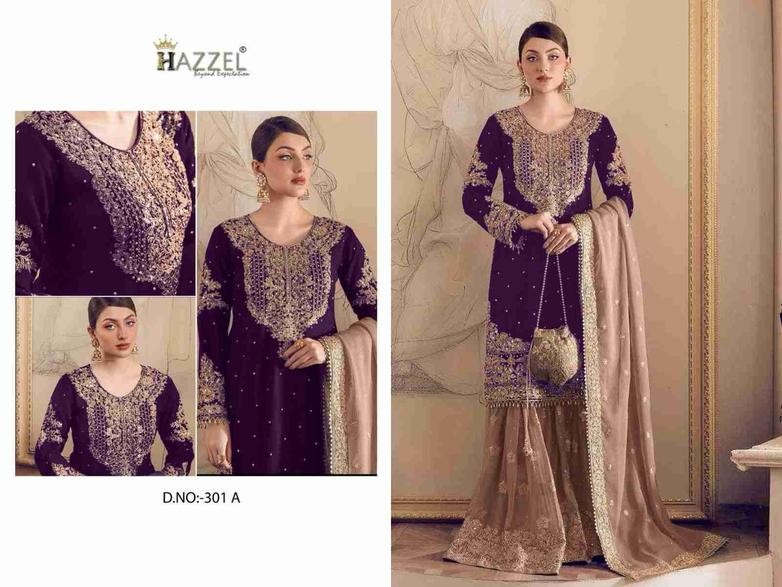 Hazzel 301 Colours By Hazzel 301-A To 301-C Series Pakistani Suits Collection Beautiful Stylish Fancy Colorful Party Wear & Occasional Wear Georgette Dresses At Wholesale Price