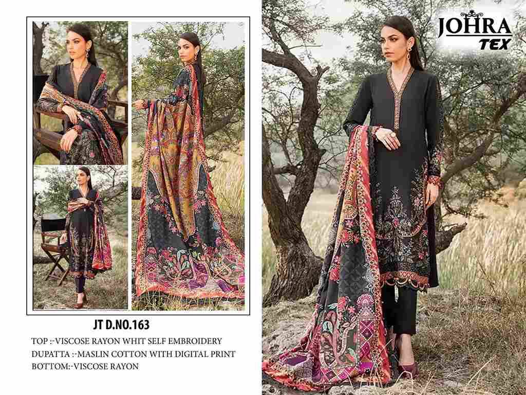 Johra Hit Design 163 By Johra Tex Beautiful Pakistani Suits Colorful Stylish Fancy Casual Wear & Ethnic Wear Viscose Rayon Embroidered Dresses At Wholesale Price