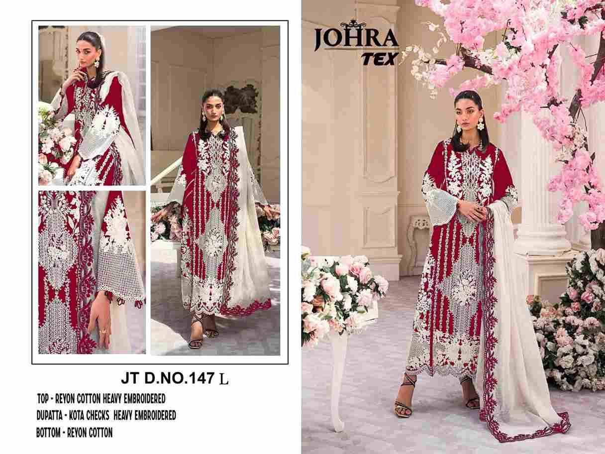 Johra Hit Design 147-L By Johra Tex Beautiful Pakistani Suits Colorful Stylish Fancy Casual Wear & Ethnic Wear Rayon Cotton Embroidered Dresses At Wholesale Price