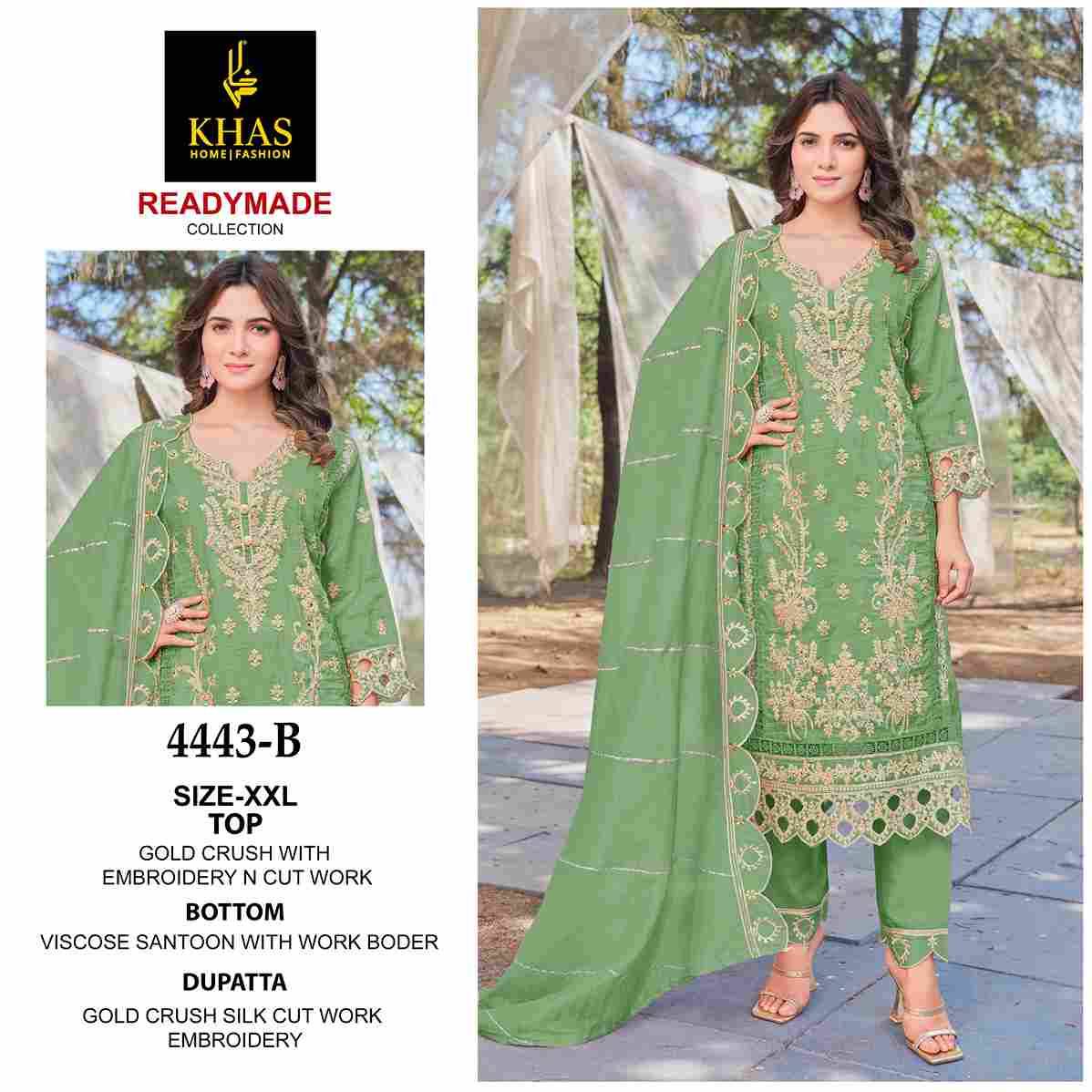 Khas 4443 Colours By Khas 4443-A To 4443-C Series Beautiful Pakistani Suits Colorful Stylish Fancy Casual Wear & Ethnic Wear Gold Crush Embroidered Dresses At Wholesale Price