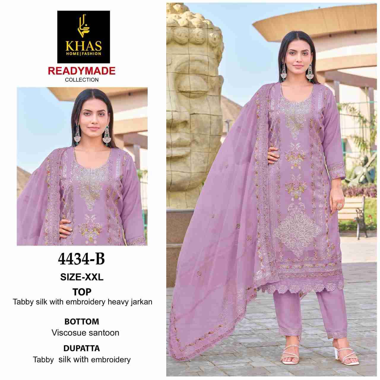 Khas 4434 Colours By Khas 4434-A To 4434-C Series Beautiful Pakistani Suits Colorful Stylish Fancy Casual Wear & Ethnic Wear Tabby Silk Embroidered Dresses At Wholesale Price