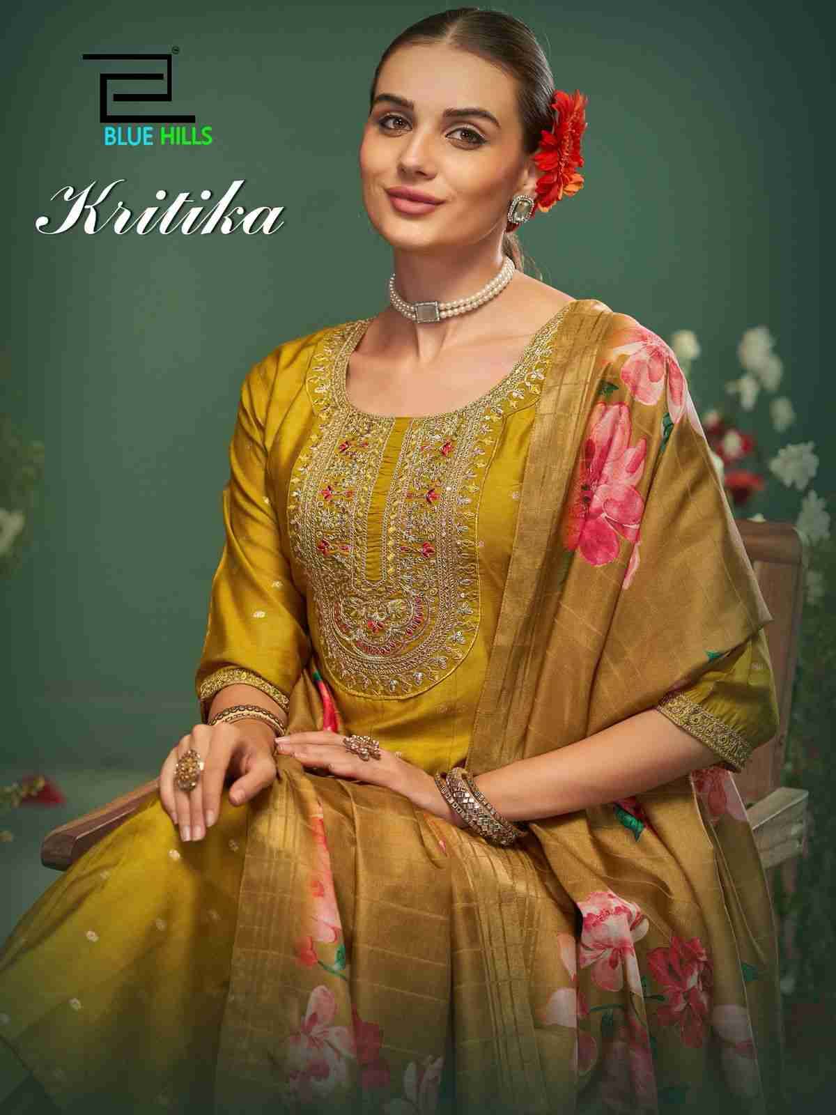 Kritika By Blue Hills 101 To 104 Series Beautiful Festive Suits Stylish Fancy Colorful Casual Wear & Ethnic Wear Chanderi Embroidered Dresses At Wholesale Price