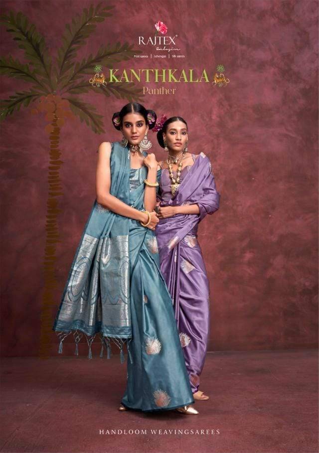 Kanthkala Panther By Raj Tex 408001 To 408004 Series Indian Traditional Wear Collection Beautiful Stylish Fancy Colorful Party Wear & Occasional Wear Banarasi Silk Sarees At Wholesale Price