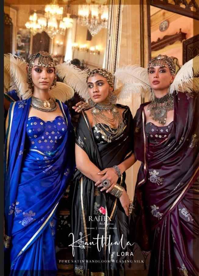 Kanthkala Flora By Raj Tex 406001 To 406006 Series Indian Traditional Wear Collection Beautiful Stylish Fancy Colorful Party Wear & Occasional Wear Banarasi Silk Sarees At Wholesale Price