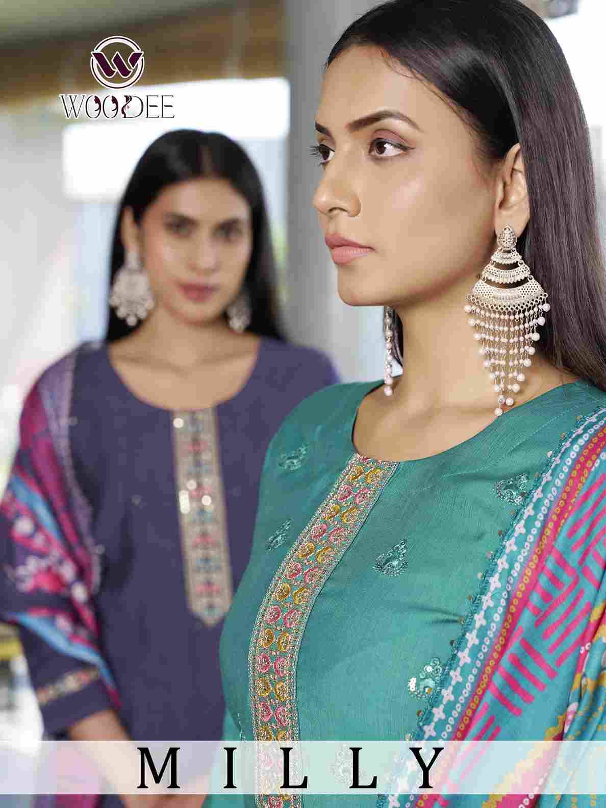 Milly By Woodee 1001 To 1006 Series Beautiful Festive Suits Stylish Fancy Colorful Casual Wear & Ethnic Wear Viscose Dresses At Wholesale Price