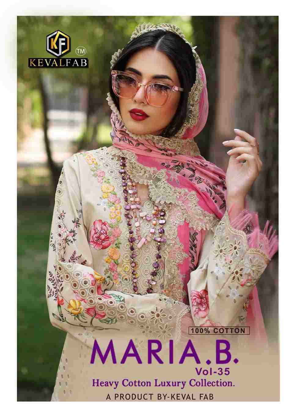 Maria.B. Vol-35 By Keval Fab 35001 To 35006 Series Beautiful Stylish Festive Suits Fancy Colorful Casual Wear & Ethnic Wear & Ready To Wear Heavy Cotton Print Dresses At Wholesale Price