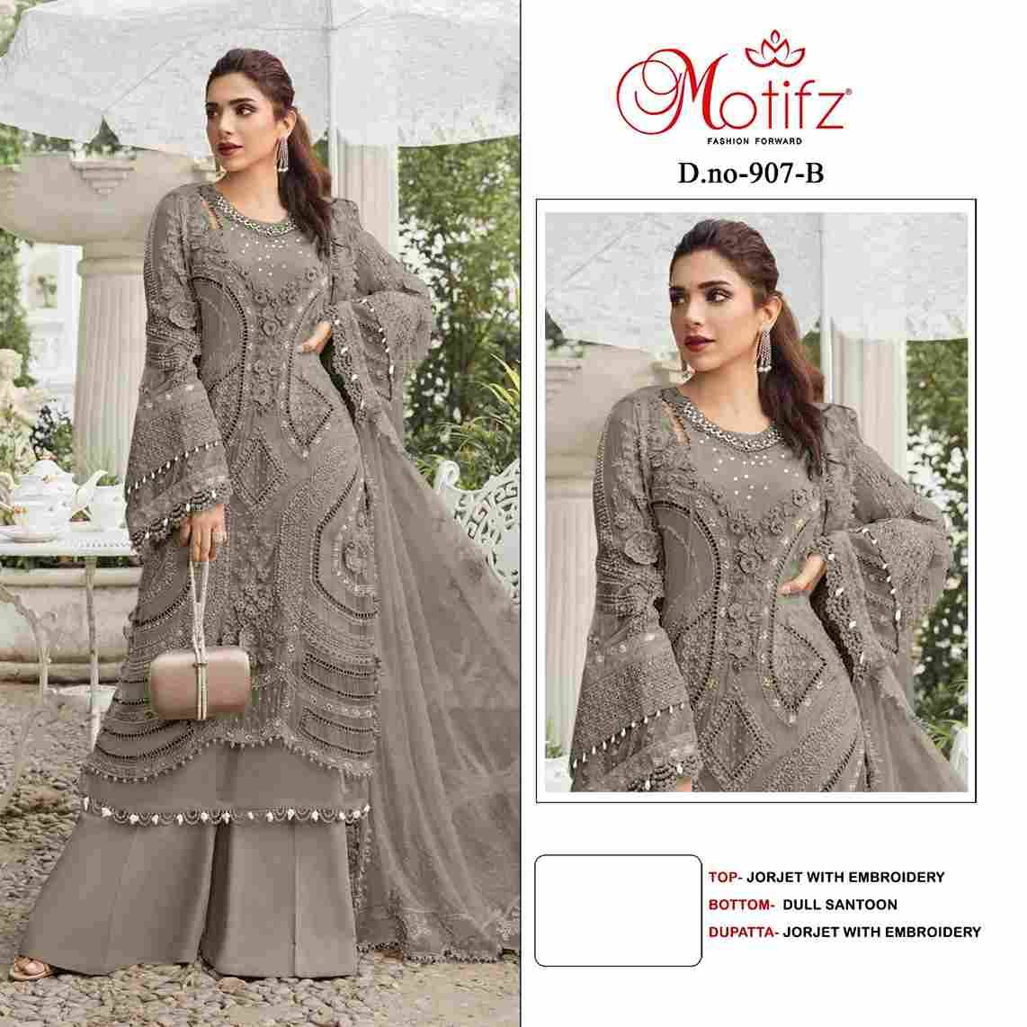 Motifz Hit Design 907 Colours By Motifz 907-A To 907-D Series Beautiful Pakistani Suits Colorful Stylish Fancy Casual Wear & Ethnic Wear Georgette Dresses At Wholesale Price