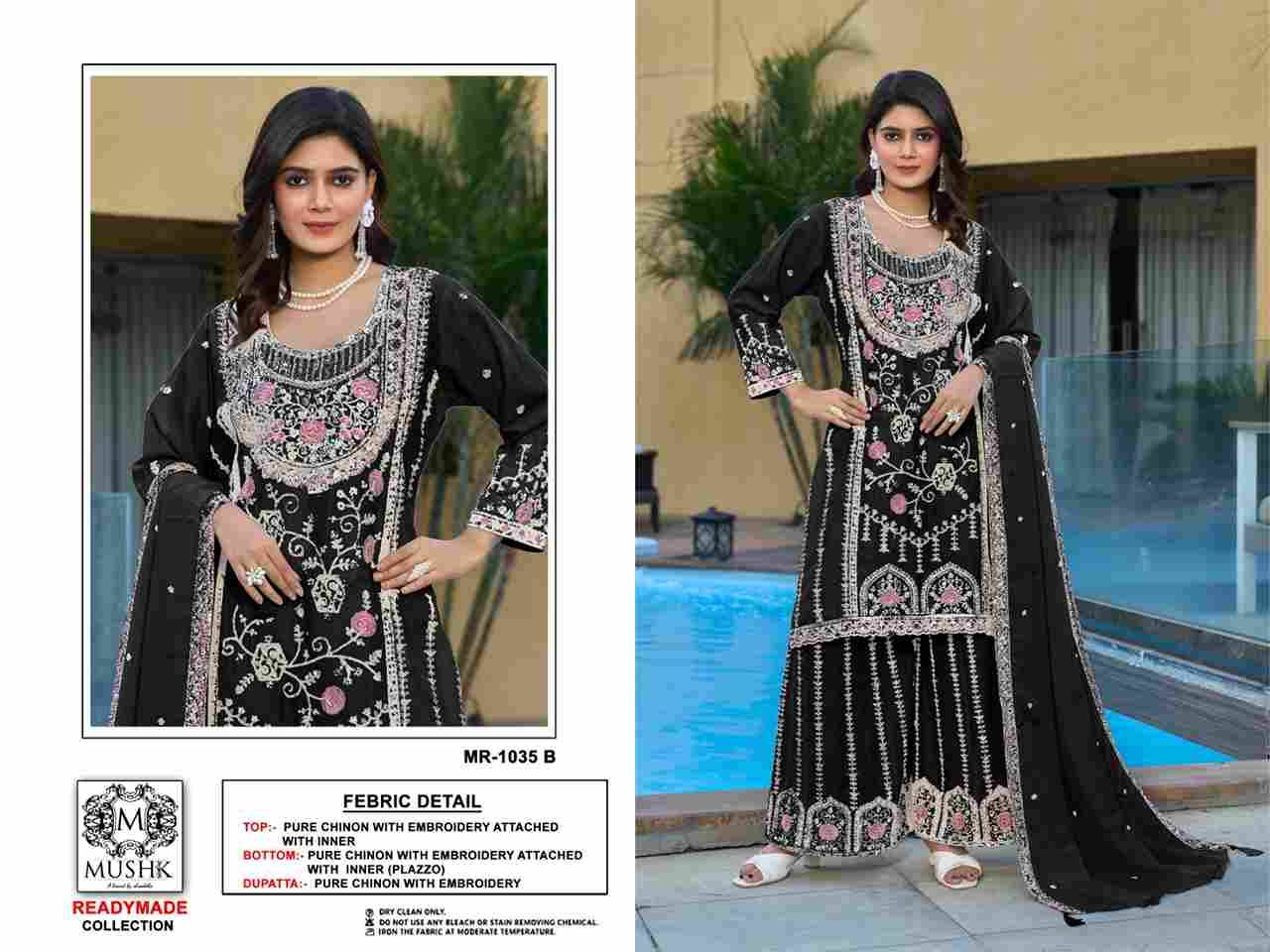 Mushk Hit Design 1035 Colours By Mushk 1035-A To 1035-B Series Beautiful Winter Collection Pakistani Suits Stylish Fancy Colorful Casual Wear & Ethnic Wear Pure Chinnon Dresses At Wholesale Price