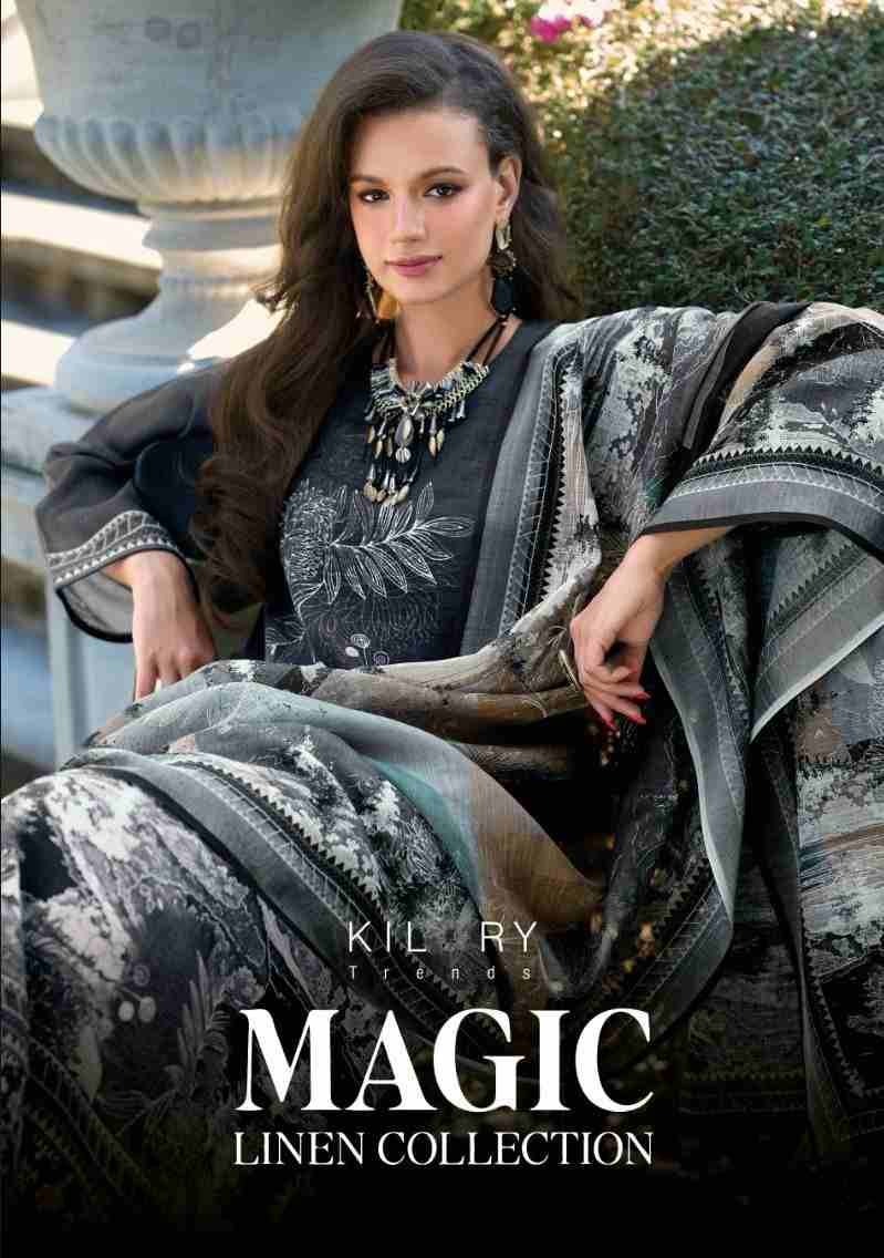 Magic By Kilory 1421 To 1426 Series Beautiful Suits Colorful Stylish Fancy Casual Wear & Ethnic Wear Pure Linen Dresses At Wholesale Price