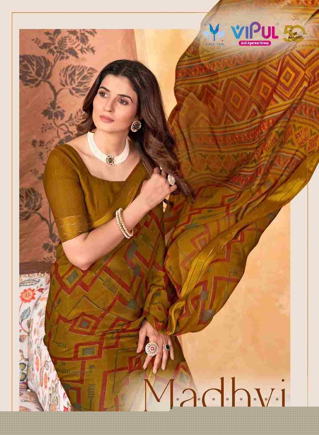 Madhvi Vol-2 By Vipul Fashion 82107 To 82115 Series Indian Traditional Wear Collection Beautiful Stylish Fancy Colorful Party Wear & Occasional Wear Chiffon Sarees At Wholesale Price
