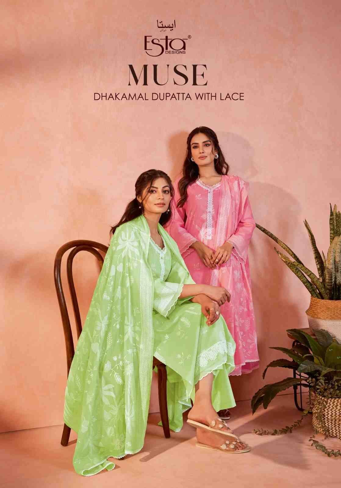 Muse By Esta Designs 1001 To 1008 Series Beautiful Festive Suits Colorful Stylish Fancy Casual Wear & Ethnic Wear Lawn Cotton Dresses At Wholesale Price