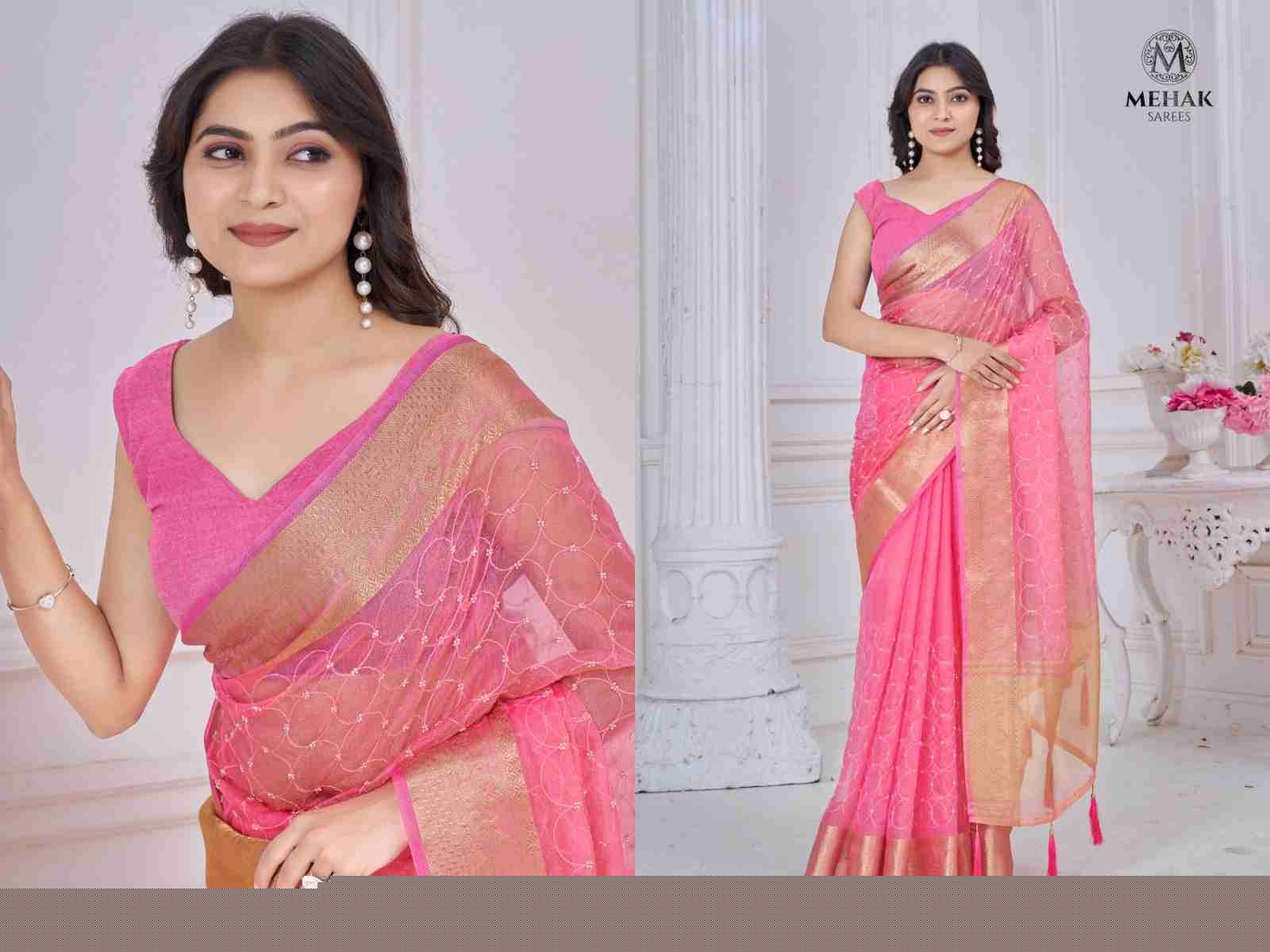 Mehak 1022 Colours By Mehak Sarees 1022-A To 1022-D Series Indian Traditional Wear Collection Beautiful Stylish Fancy Colorful Party Wear & Occasional Wear Pure Jacquard Sarees At Wholesale Price