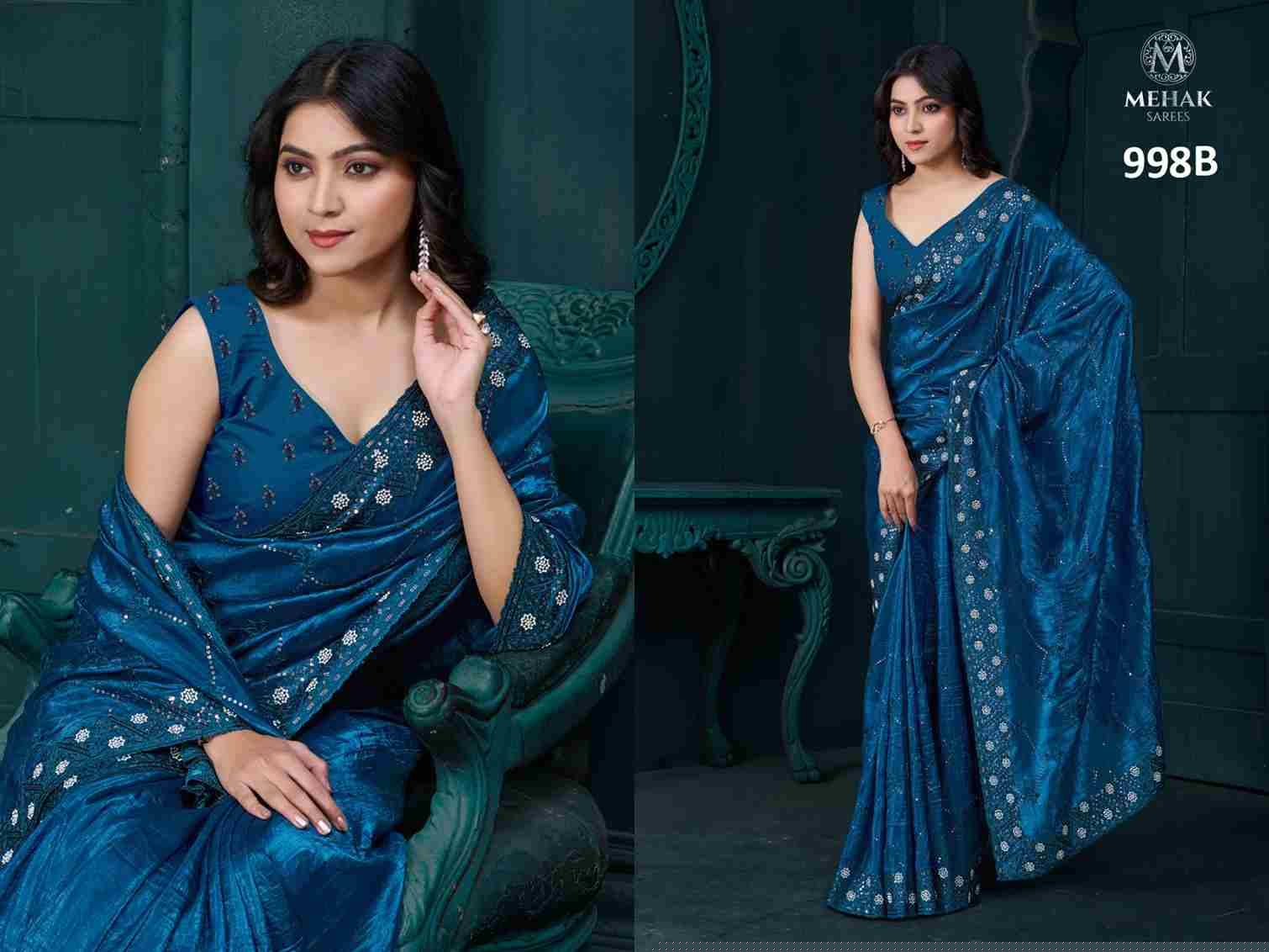Mehak 998 Colours By Mehak 998-A To 998-E Series Indian Traditional Wear Collection Beautiful Stylish Fancy Colorful Party Wear & Occasional Wear Soft Silk Sarees At Wholesale Price