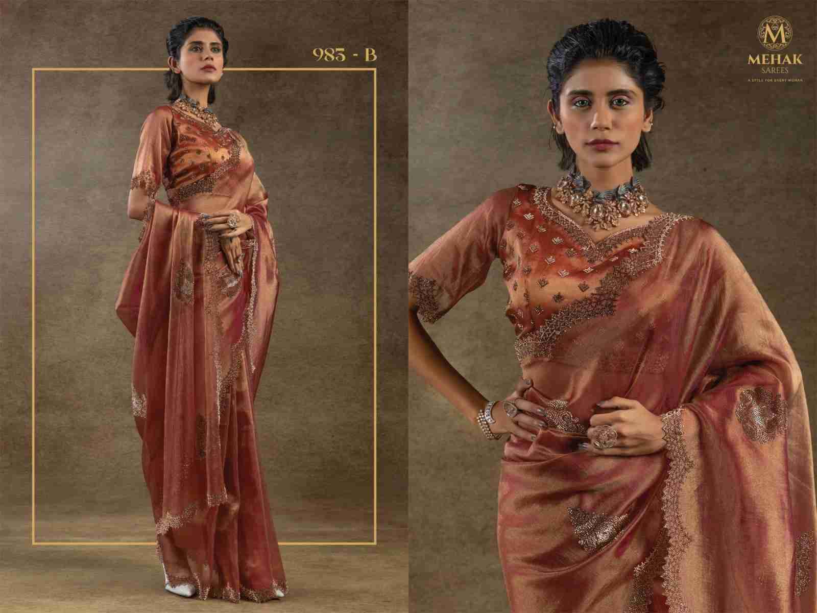 Mehak 983 Colours By Mehak 983-A To 983-D Series Indian Traditional Wear Collection Beautiful Stylish Fancy Colorful Party Wear & Occasional Wear Banarasi Silk Sarees At Wholesale Price