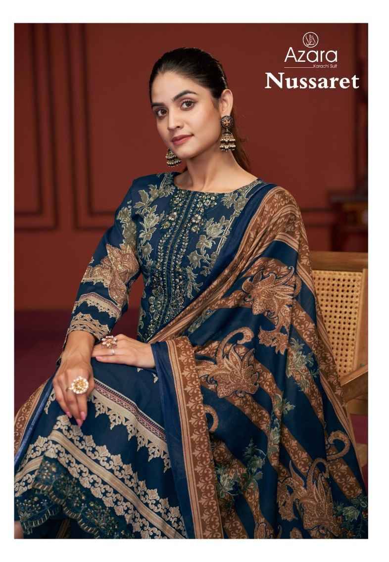 Nussaret By Azara 45001 To 45002 Series Beautiful Festive Suits Stylish Fancy Colorful Casual Wear & Ethnic Wear Pure Cambric Cotton Dresses At Wholesale Price