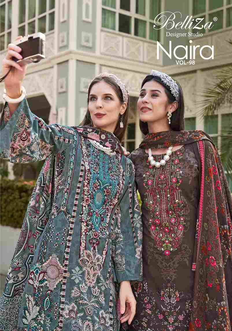 Naira Vol-98 By Belliza 809-001 To 809-008 Series Beautiful Festive Suits Stylish Fancy Colorful Casual Wear & Ethnic Wear Pure Cotton Print Dresses At Wholesale Price