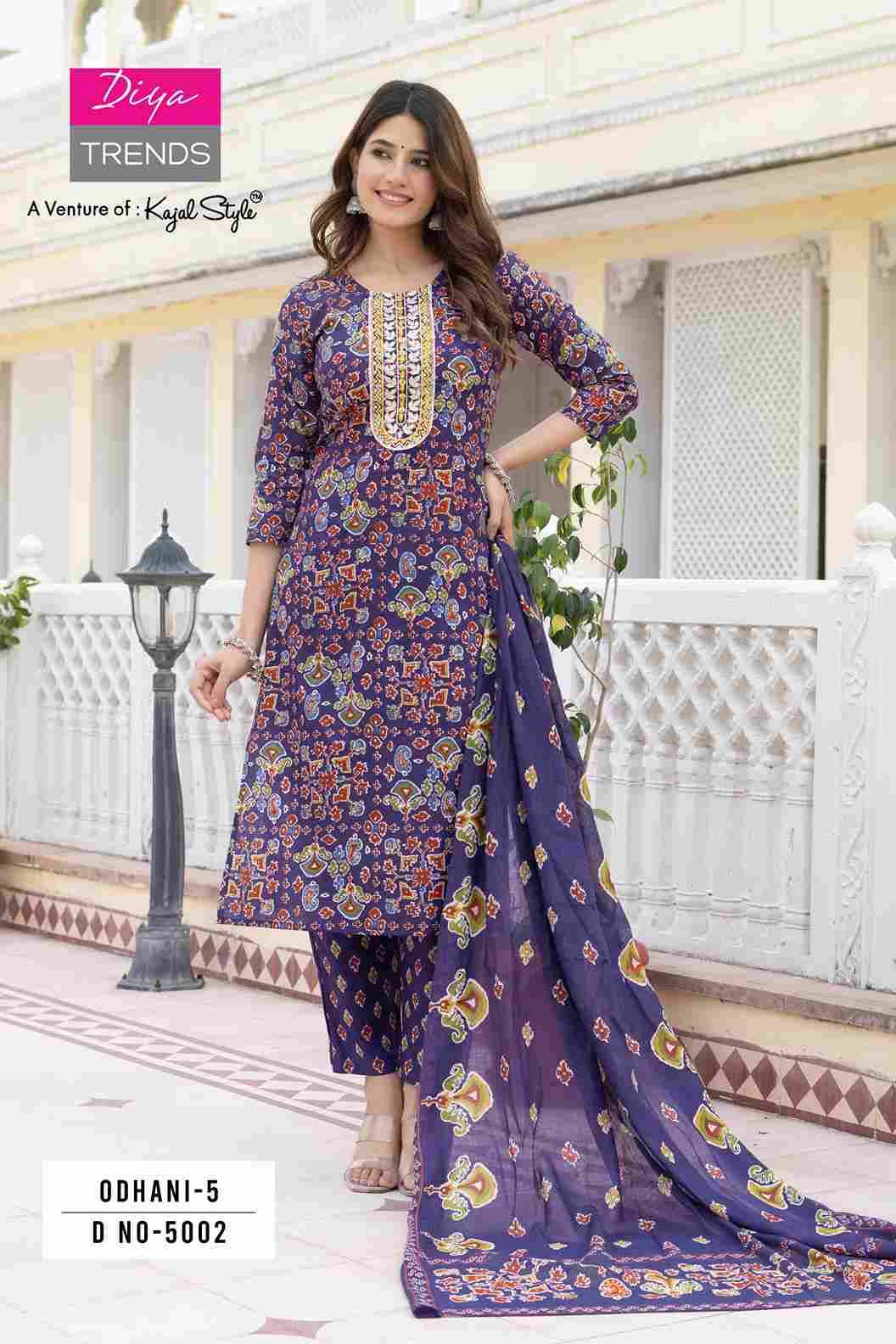 Odhani Vol-5 By Diya Trends 5001 To 5016 Series Beautiful Suits Colorful Stylish Fancy Casual Wear & Ethnic Wear Cotton Print Dresses At Wholesale Price