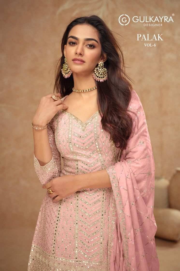 Palak Vol-4 By Gulkayra Designer 7518-O To 7518-R Series Beautiful Suits Colorful Stylish Fancy Casual Wear & Ethnic Wear Chinnon Dresses At Wholesale Price