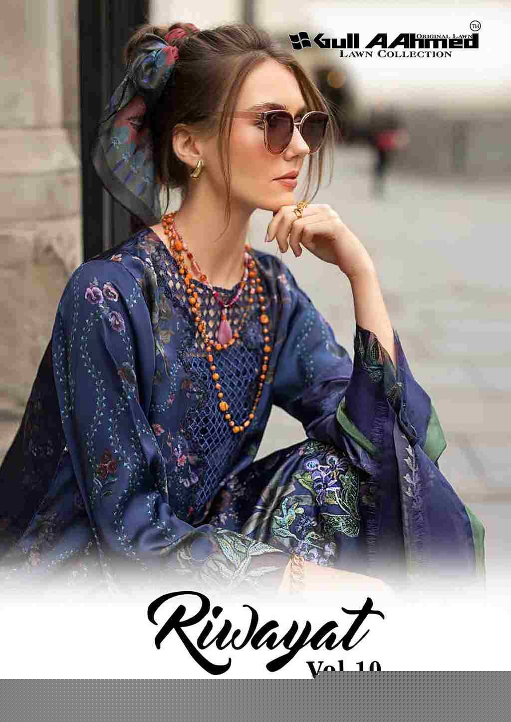 Riwayat Vol-10 By Gull Aahmed 10001 To 10006 Series Beautiful Festive Suits Stylish Fancy Colorful Casual Wear & Ethnic Wear Pure Lawn Embroidered Dresses At Wholesale Price