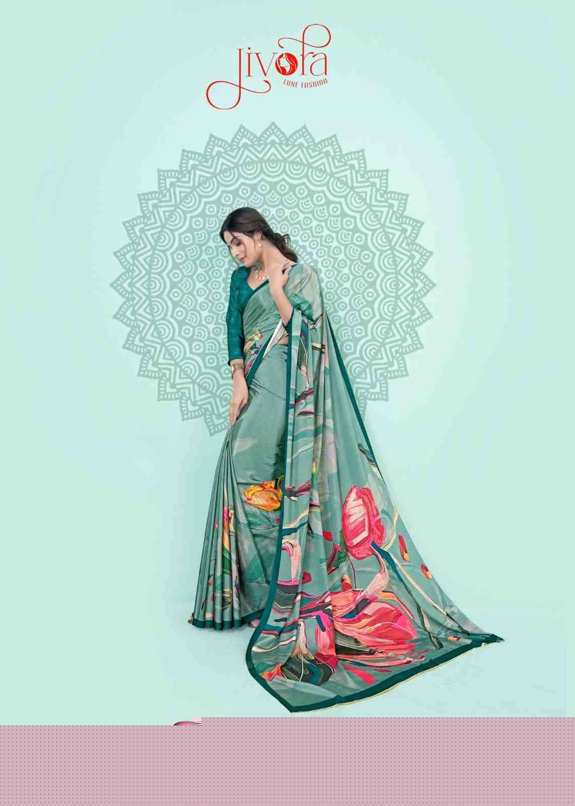 Rainbow By Jivora 5001 To 5010 Series Indian Traditional Wear Collection Beautiful Stylish Fancy Colorful Party Wear & Occasional Wear Soft Crepe Sarees At Wholesale Price