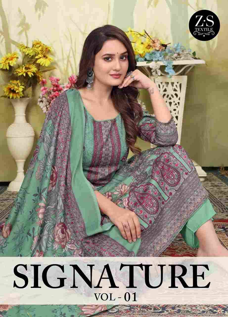 Signature Vol-1 By ZS Textile 1001 To 1008 Series Beautiful Festive Suits Stylish Fancy Colorful Casual Wear & Ethnic Wear Pure Cotton Print Dresses At Wholesale Price