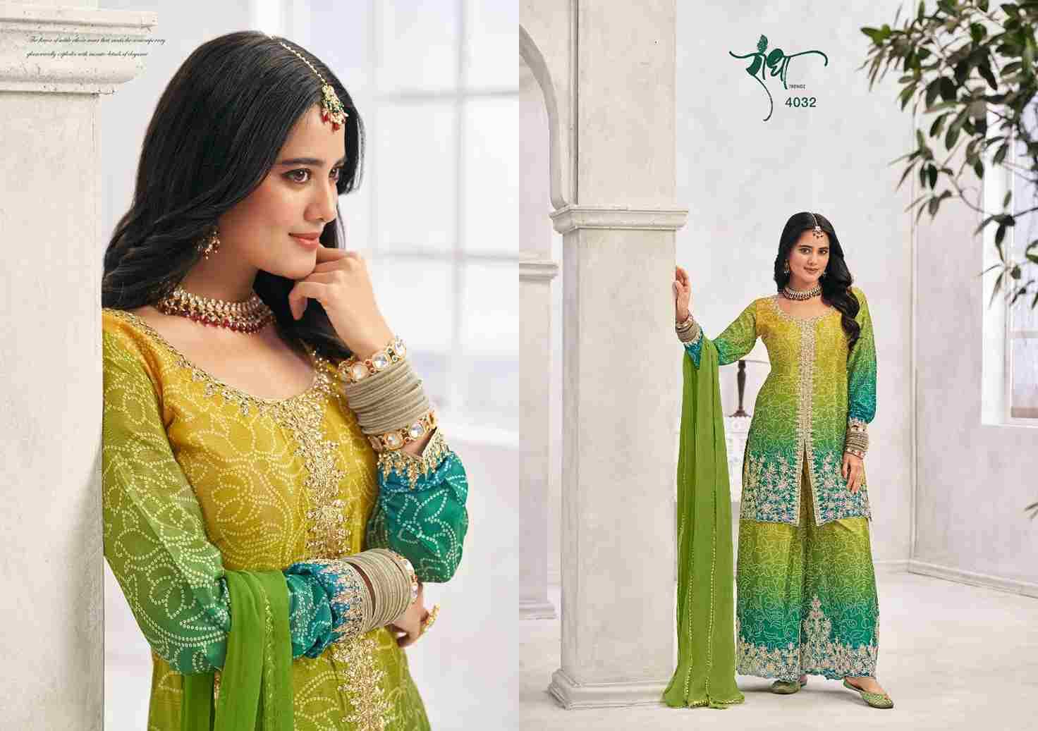 Sundri By Radha Trendz 4031 To 4034 Series Festive Suits Beautiful Fancy Colorful Stylish Party Wear & Occasional Wear Chinnon Dresses At Wholesale Price