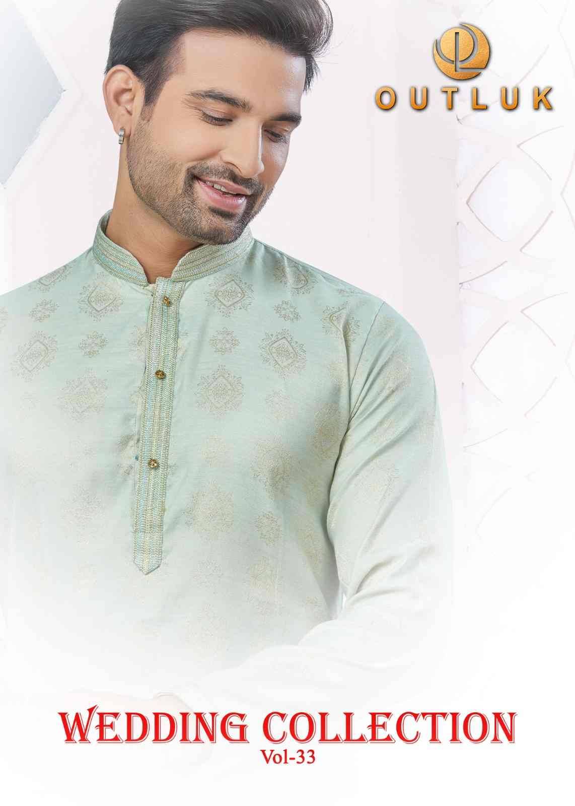 Wedding Collection Vol-33 By Outluk 3301 To 3310 Series Beautiful Colorful Stylish Fancy Casual Wear & Ethnic Wear & Ready To Wear Pure Jacquard Kurtas With Pajamas At Wholesale Price