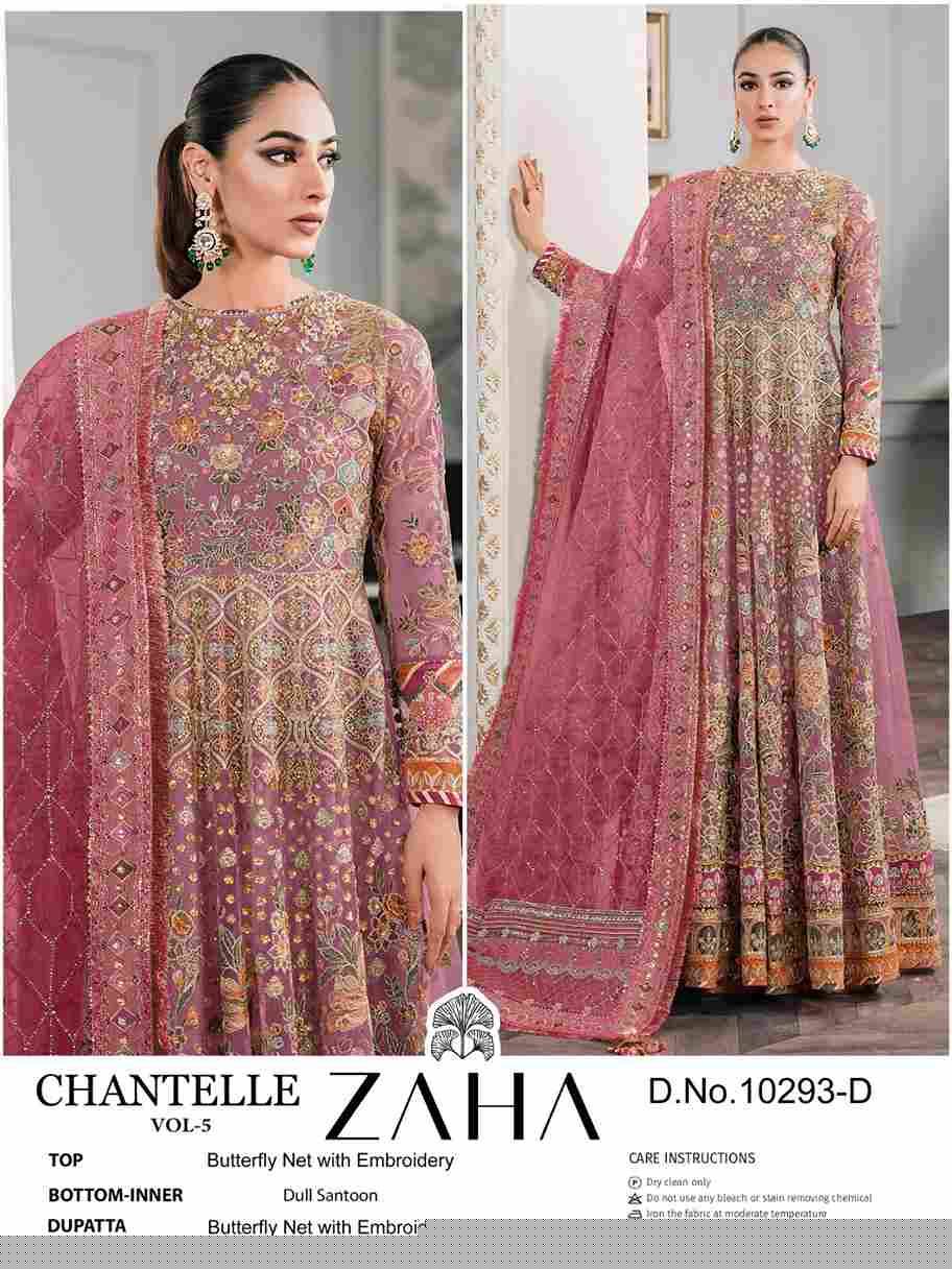 Zaha-10293-D By Zaha Pakistani Suits Beautiful Fancy Colorful Stylish Party Wear & Occasional Wear Net With Embroidery Dresses At Wholesale Price