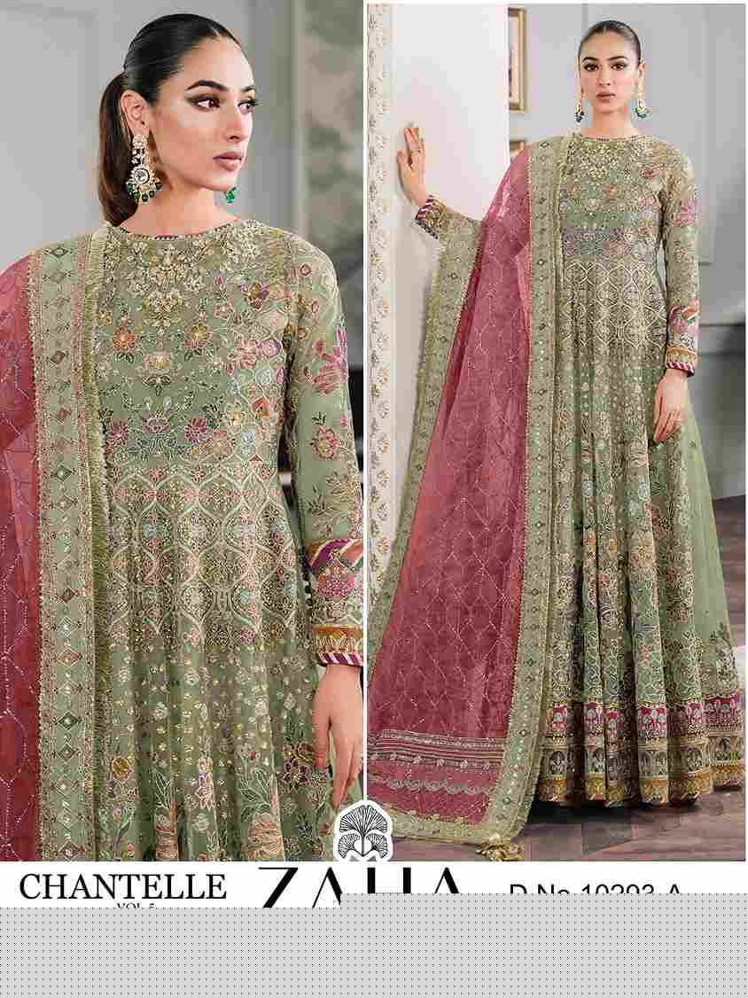 Zaha-10293-A By Zaha Pakistani Suits Beautiful Fancy Colorful Stylish Party Wear & Occasional Wear Net With Embroidery Dresses At Wholesale Price