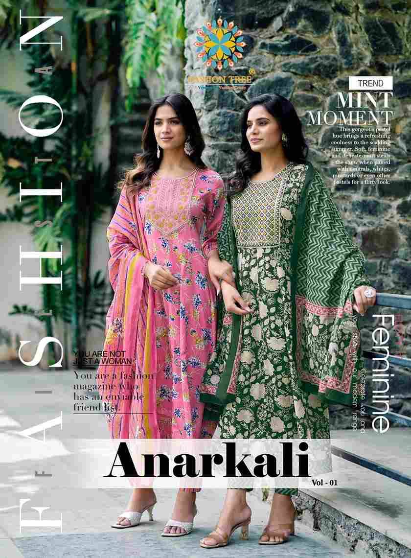 Anarkali Vol-1 By Passion Tree 1001 To 1008 Series Beautiful Festive Suits Colorful Stylish Fancy Casual Wear & Ethnic Wear Cotton Print Dresses At Wholesale Price