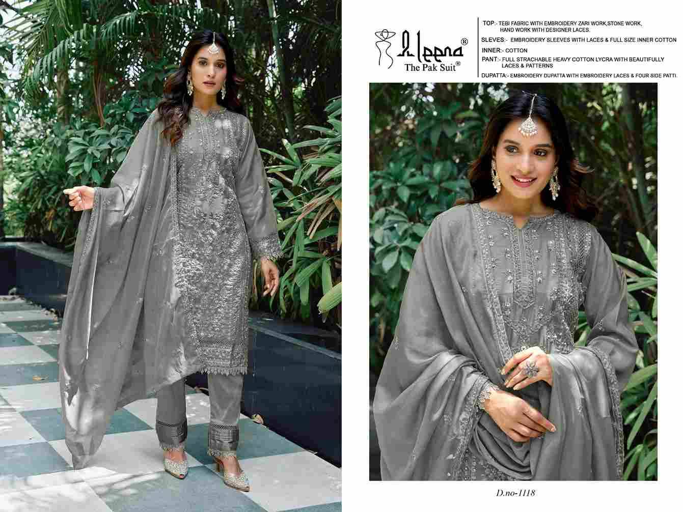 Aleena 1118 Colours By Aleena 1118-A To 1118-D Series Beautiful Pakistani Suits Stylish Fancy Colorful Party Wear & Occasional Wear Tabby Embroidered Dresses At Wholesale Price