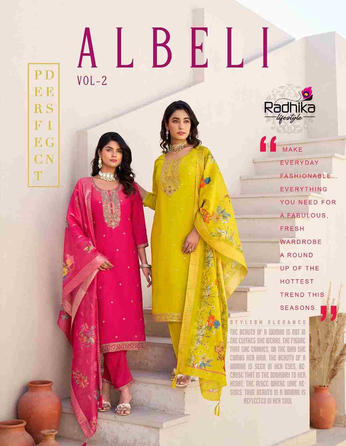 Albeli Vol-2 By Radhika Lifestyle 2001 To 2006 Series Beautiful Festive Suits Colorful Stylish Fancy Casual Wear & Ethnic Wear Fancy Print With Work Dresses At Wholesale Price