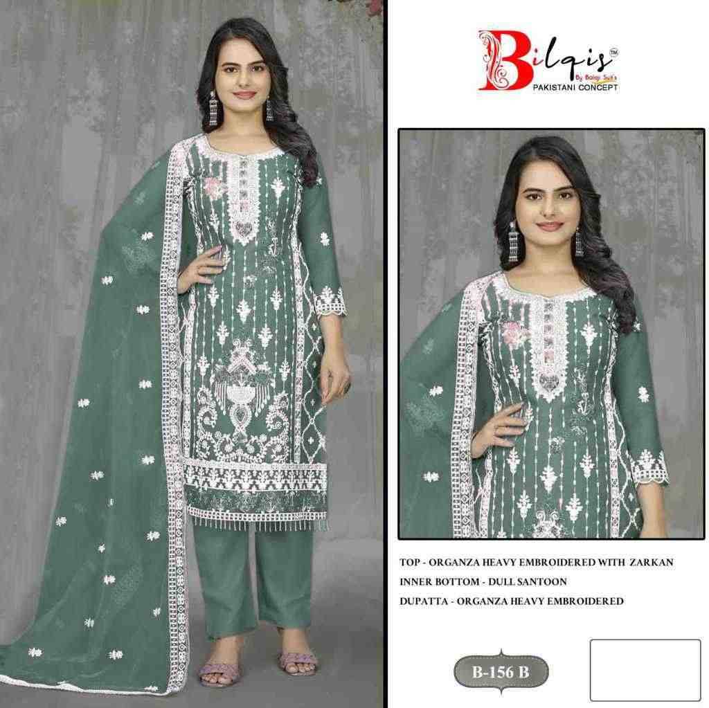 Bilqis 156 Colours By Bilqis 156-A To 156-D Series Beautiful Pakistani Suits Stylish Fancy Colorful Party Wear & Occasional Wear Organza Embroidery Dresses At Wholesale Price