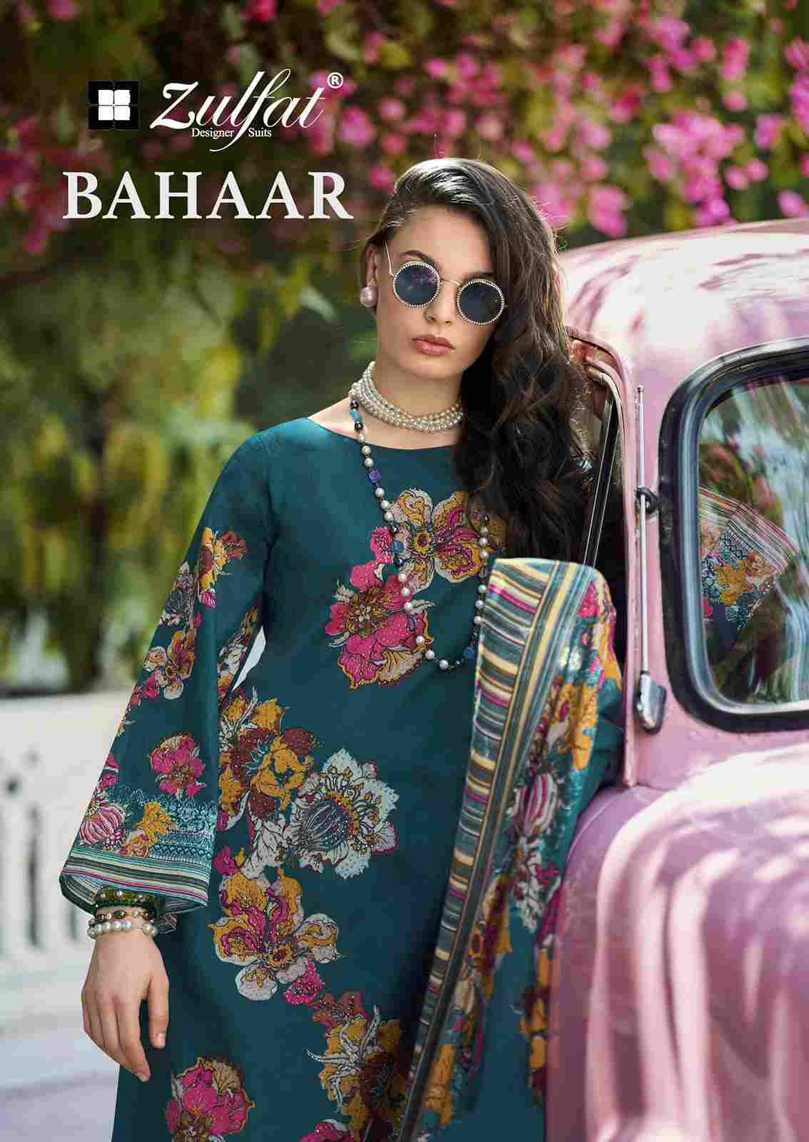 Bahaar By Zulfat 656-001 To 656-008 Series Beautiful Festive Suits Stylish Fancy Colorful Casual Wear & Ethnic Wear Pure Cotton Print Dresses At Wholesale Price