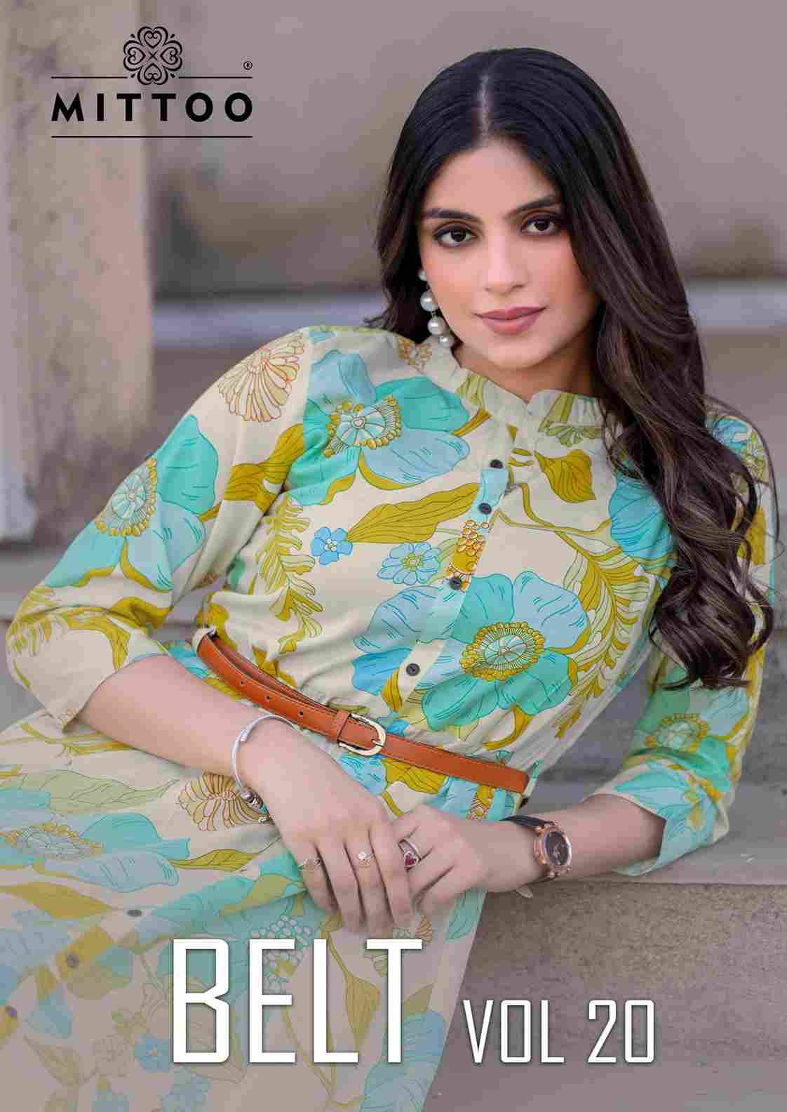 Belt Vol-20 By Mittoo 1437 To 1442 Series Designer Stylish Fancy Colorful Beautiful Party Wear & Ethnic Wear Collection Rayon Print Kurtis At Wholesale Price