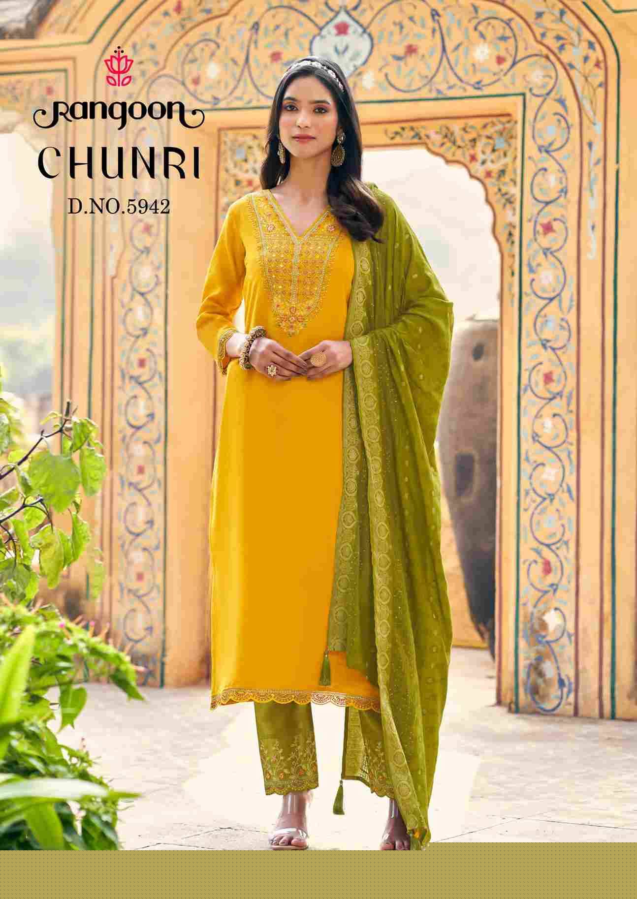 Chunri By Rangoon 5941 To 5946 Series Beautiful Stylish Festive Suits Fancy Colorful Casual Wear & Ethnic Wear & Ready To Wear Viscose Embroidered Dresses At Wholesale Price